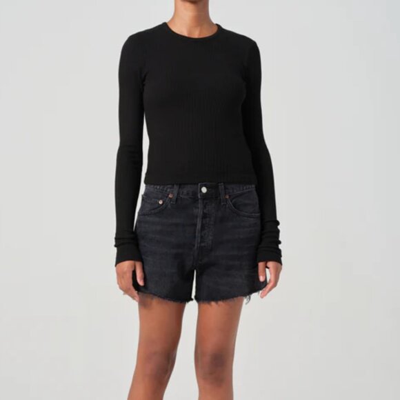 Agolde Parker Denim Shorts Black Size 25 - Picture 1 of 5